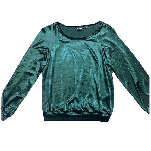 Maeve Anthropologie Velvet Women's S Top Hunter Green Candace Jewel Toned Blouse - Picture 1 of 8